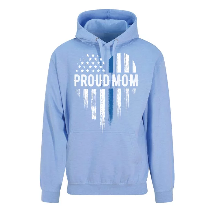 Thin Blue Line Heart Proud Mom Police Gift Unisex Surf Hoodie