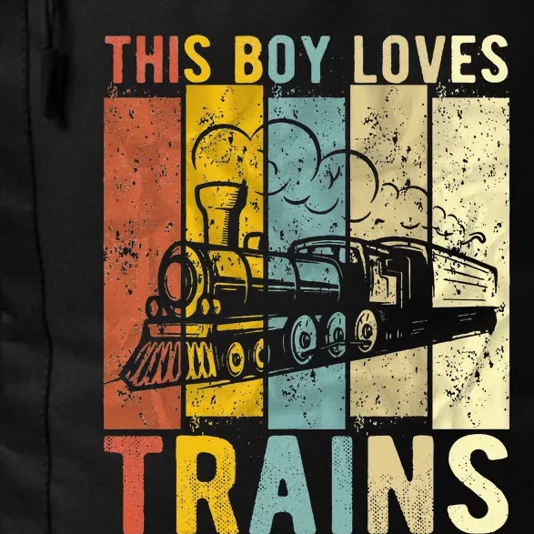 This Boy Loves Trains Gift Train Daily Commute Backpack