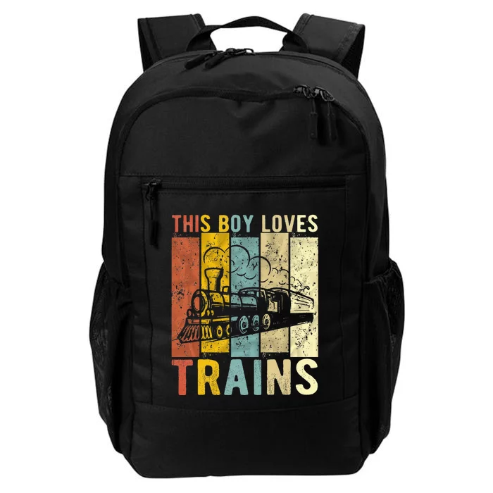 This Boy Loves Trains Gift Train Daily Commute Backpack