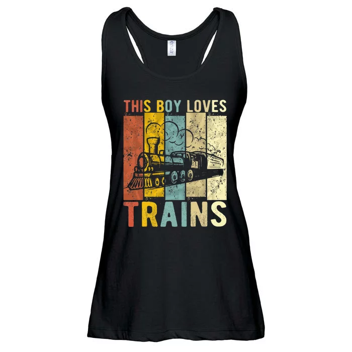 This Boy Loves Trains Gift Train Ladies Essential Flowy Tank