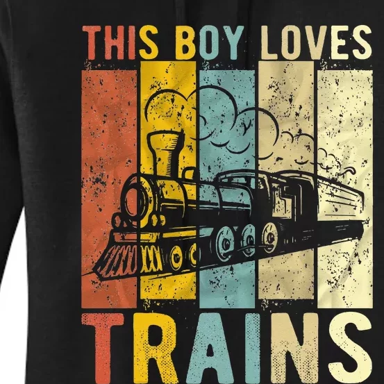 This Boy Loves Trains Gift Train Women's Pullover Hoodie