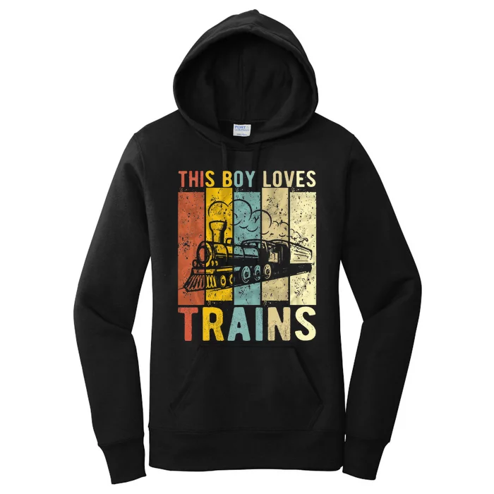 This Boy Loves Trains Gift Train Women's Pullover Hoodie