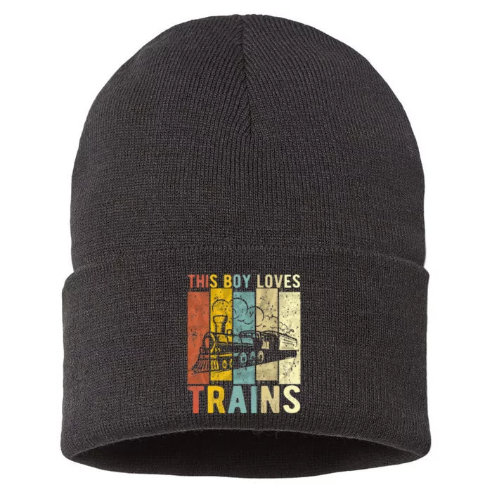 This Boy Loves Trains Gift Train Sustainable Knit Beanie