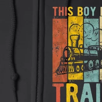 This Boy Loves Trains Gift Train Full Zip Hoodie