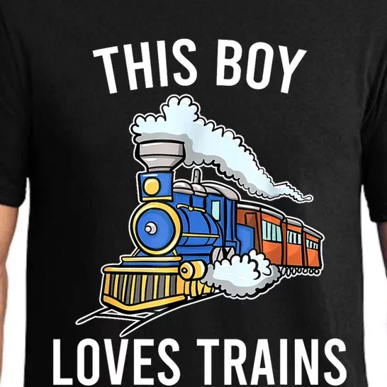 This Boy Loves Trains Gift Train Wagon Lover Gifts Pajama Set