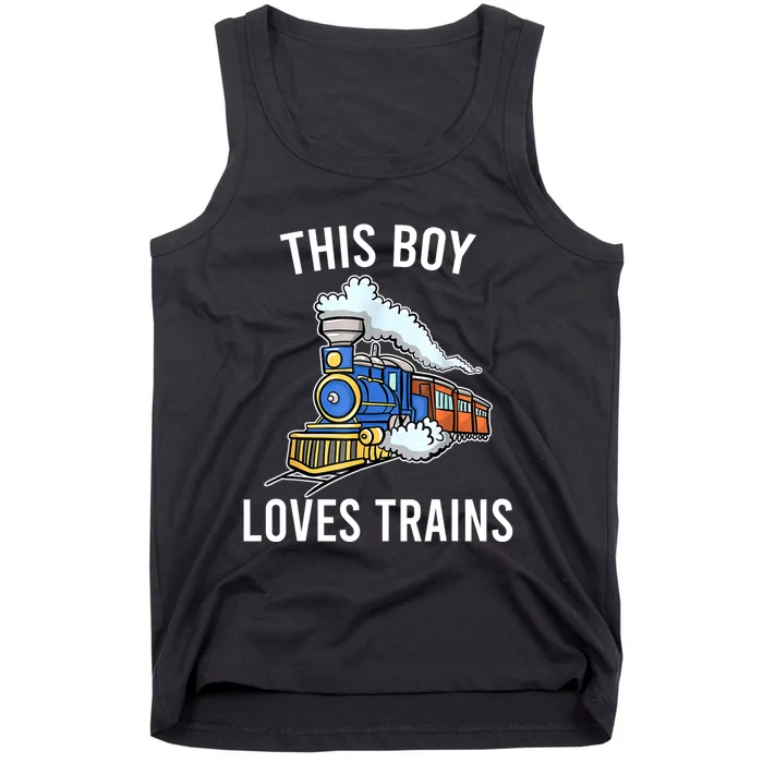 This Boy Loves Trains Gift Train Wagon Lover Gifts Tank Top