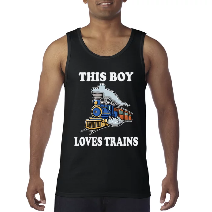 This Boy Loves Trains Train Lovers Gift Tank Top