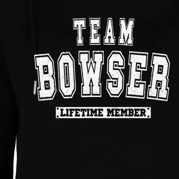 Team BOWSER Lifetime Member Family Last Name Womens Funnel Neck Pullover Hood