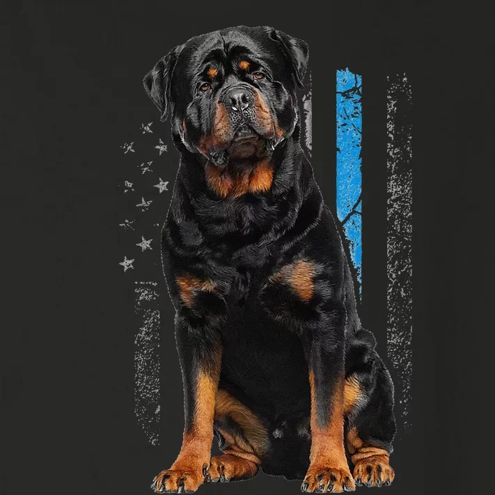 Thin Blue Line American Flag Rottweiler Police Dog Toddler Long Sleeve Shirt