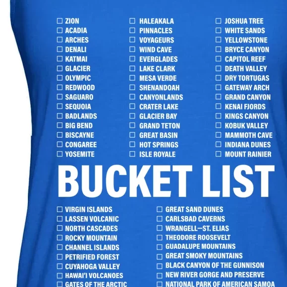 Travel Bucket List Of National Parks Family U S Check List Gift Ladies Essential Flowy Tank