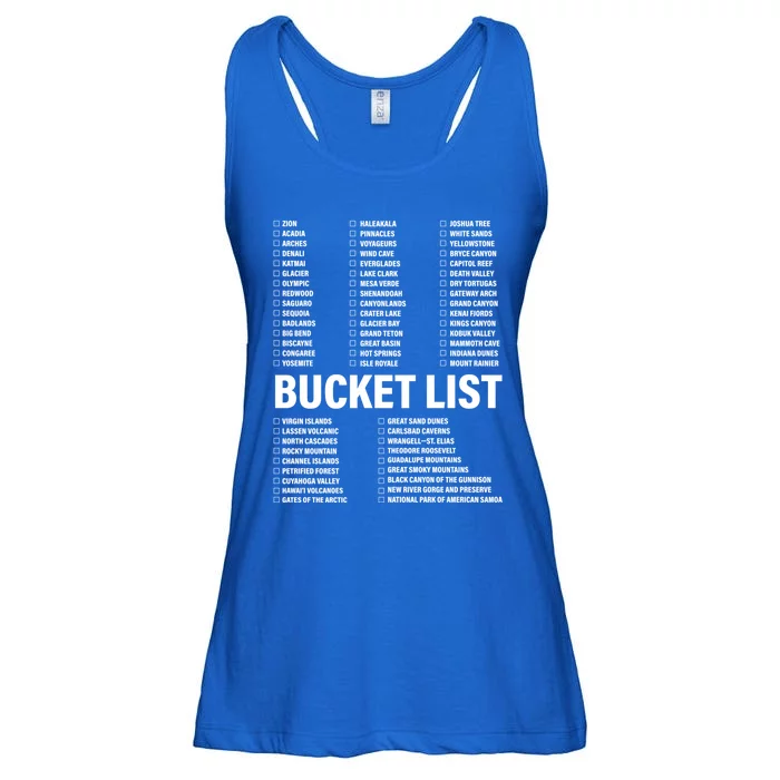 Travel Bucket List Of National Parks Family U S Check List Gift Ladies Essential Flowy Tank