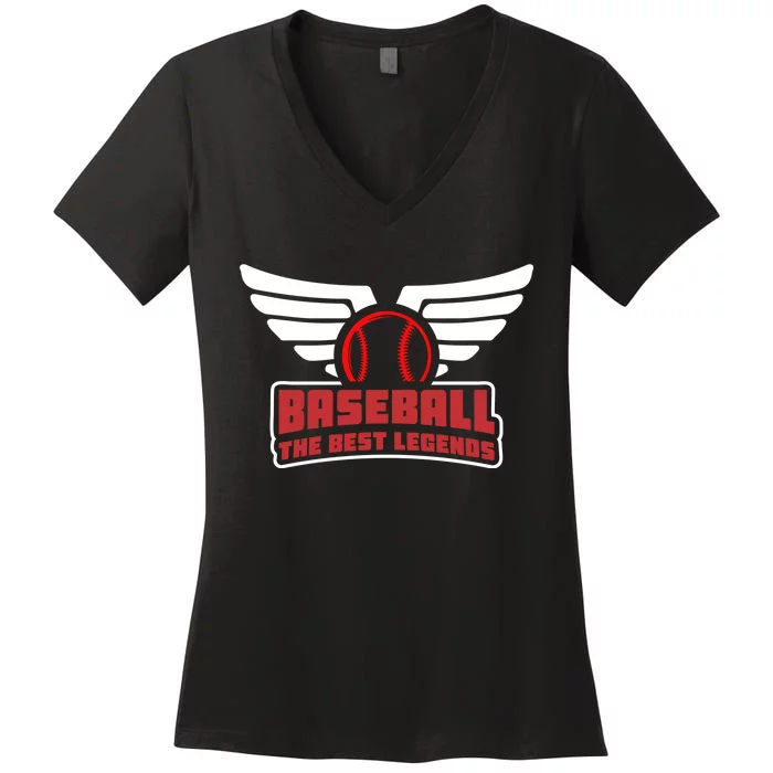 The Best Legends Baseball Women's V-Neck T-Shirt