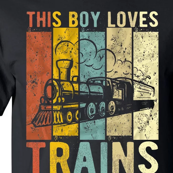 This Boy Loves Trains Gift Train Tall T-Shirt