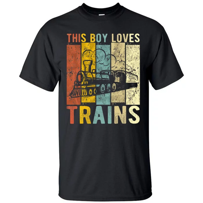 This Boy Loves Trains Gift Train Tall T-Shirt