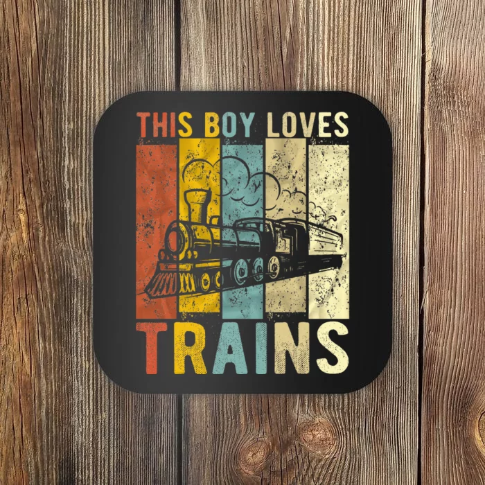 This Boy Loves Trains Gift Train Coaster