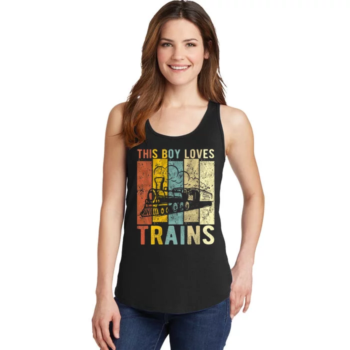 This Boy Loves Trains Gift Train Ladies Essential Tank