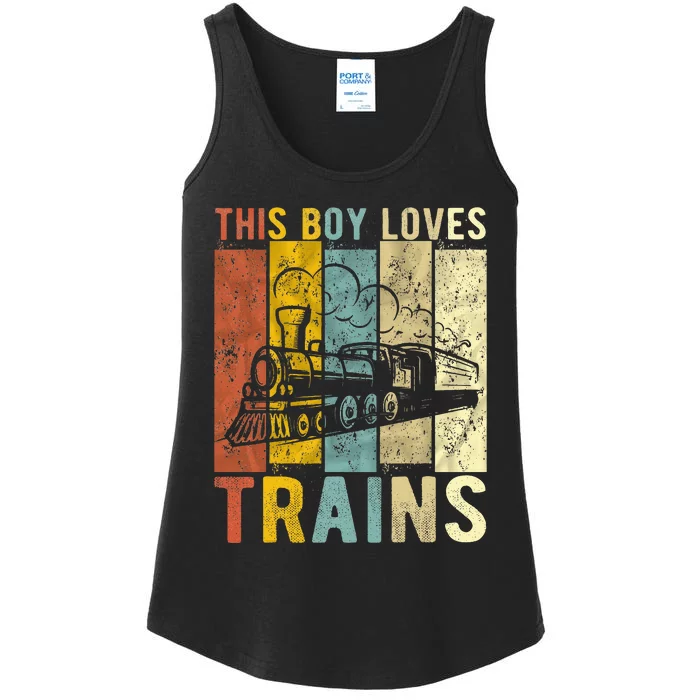 This Boy Loves Trains Gift Train Ladies Essential Tank