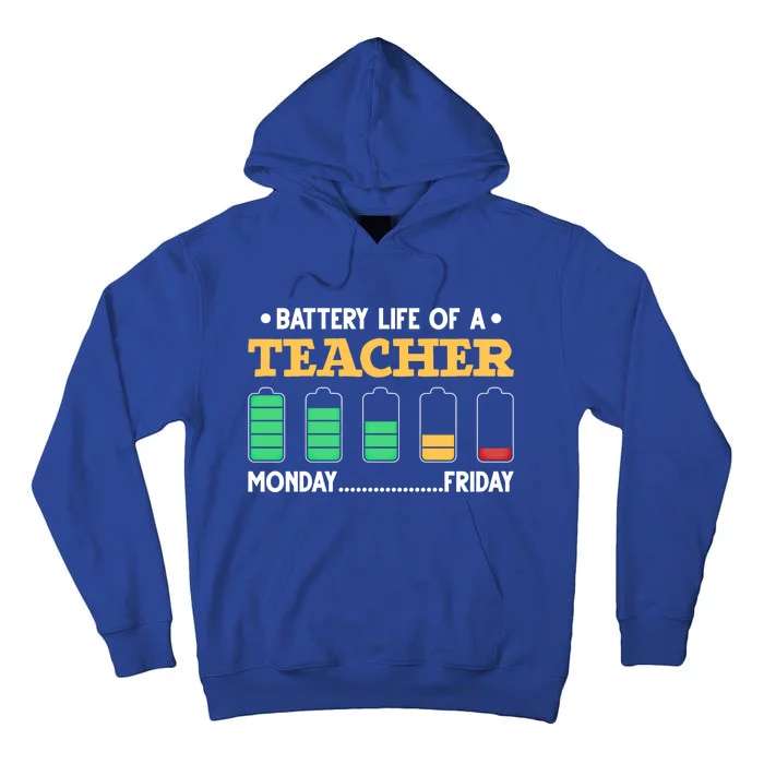 Teacher Battery Life Of A Teacher Battery Life Gift Tall Hoodie