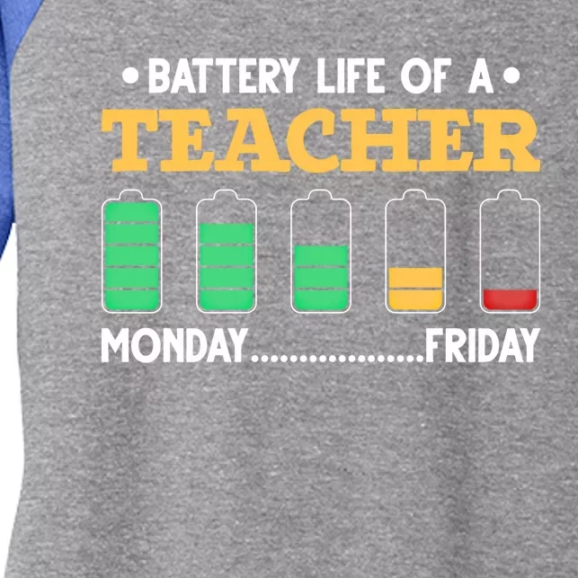 Teacher Battery Life Of A Teacher Battery Life Gift Women's Tri-Blend 3/4-Sleeve Raglan Shirt