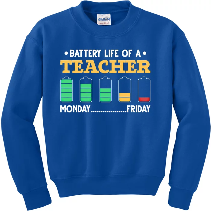 Teacher Battery Life Of A Teacher Battery Life Gift Kids Sweatshirt