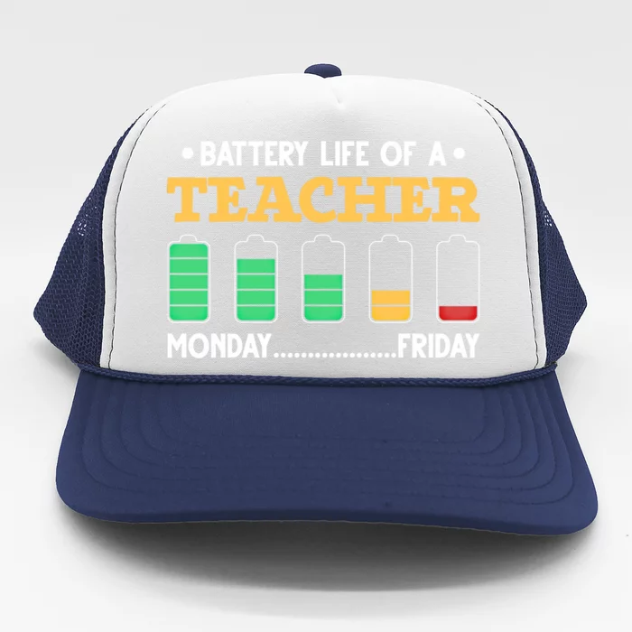 Teacher Battery Life Of A Teacher Battery Life Gift Trucker Hat