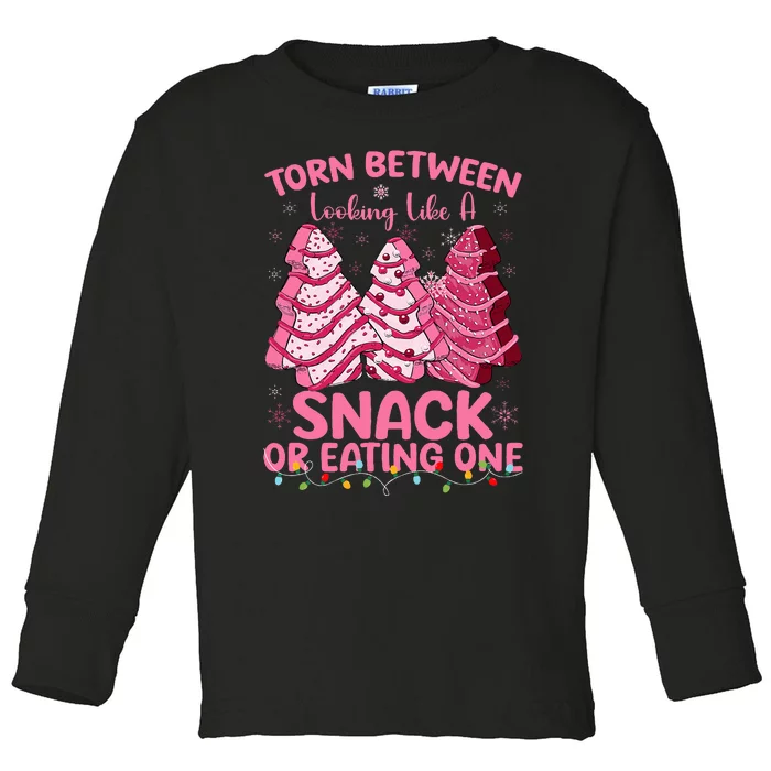 Torn Between Looking Like A Snack Or Eating One Christmas Toddler Long Sleeve Shirt