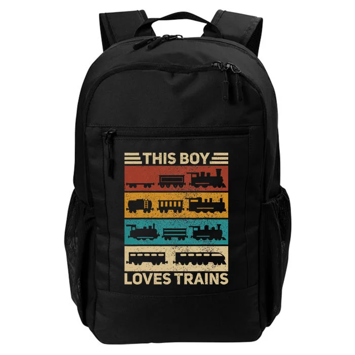 This Boy Loves Trains Lover Wagon Train Daily Commute Backpack