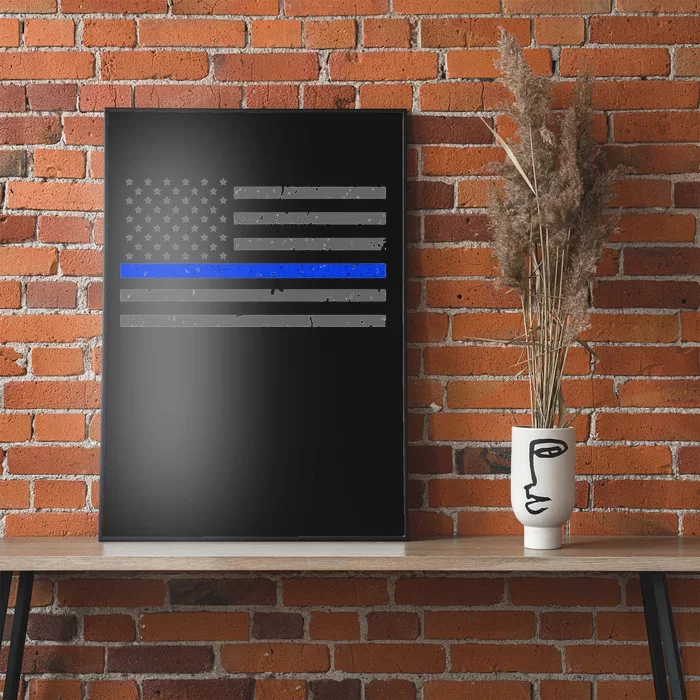 Thin Blue Line Flag Hoodie For Police Officers Poster