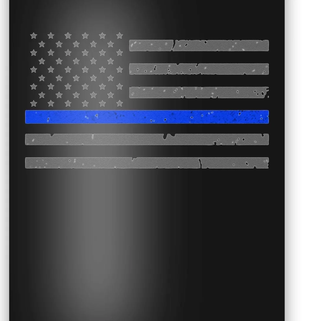 Thin Blue Line Flag Hoodie For Police Officers Poster