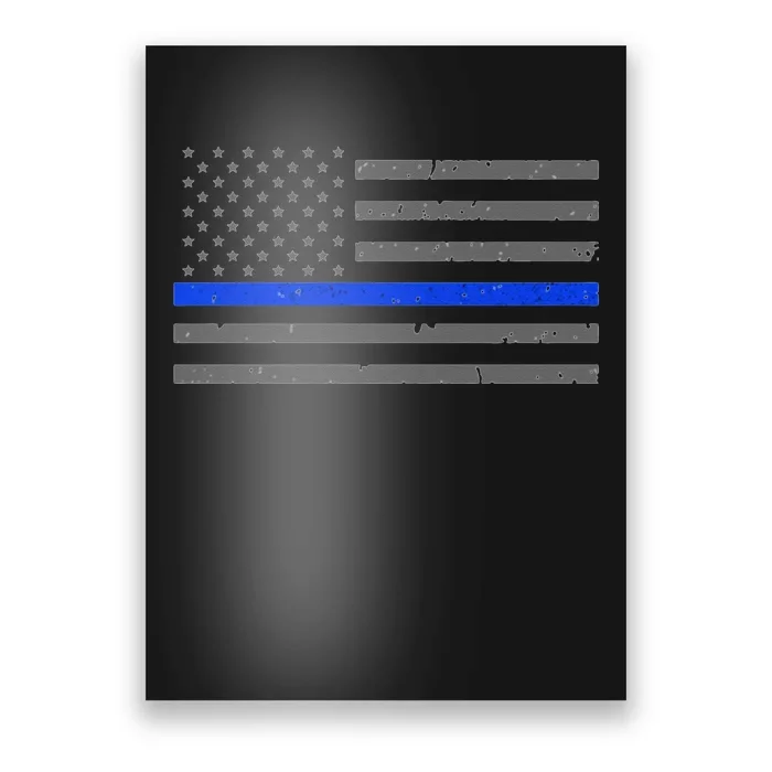 Thin Blue Line Flag Hoodie For Police Officers Poster