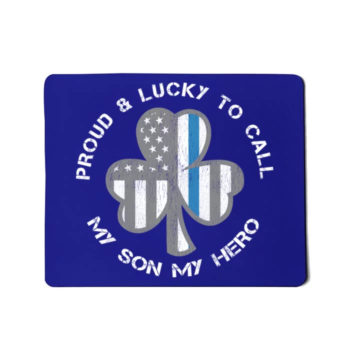 Thin Blue Line Us Flag Proud Police Parent St Patricks Day Gift Mousepad