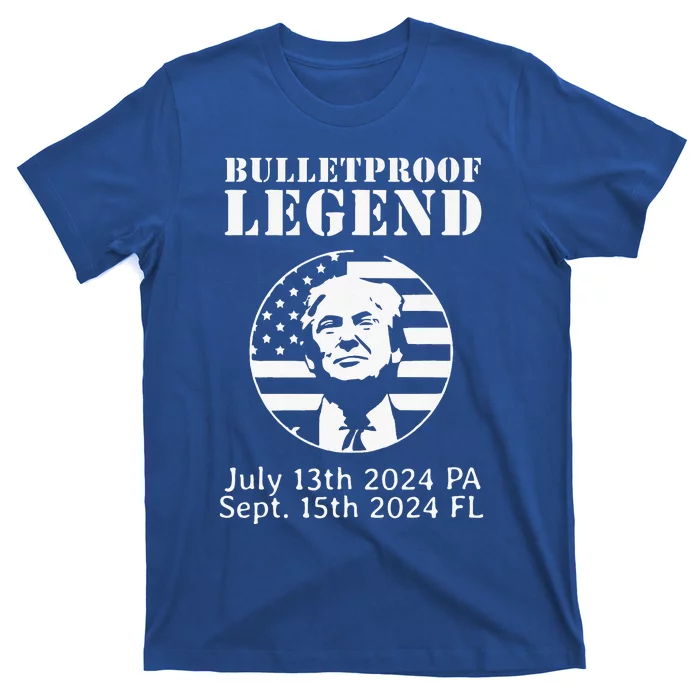 Trump Bulletproof Legend You Missed Again Twice Pa Fl Golf T-Shirt