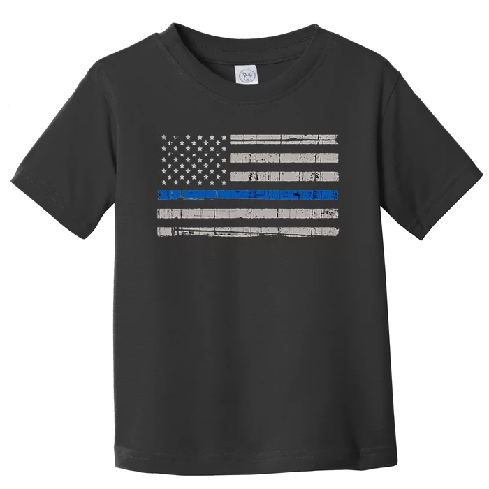 Thin Blue Line Flag  Police Pocket Size Flag Toddler T-Shirt