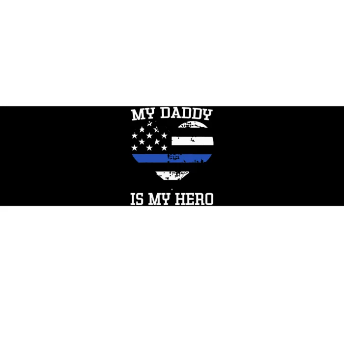 Thin Blue Line Heart Flag Police Officer Support Bumper Sticker