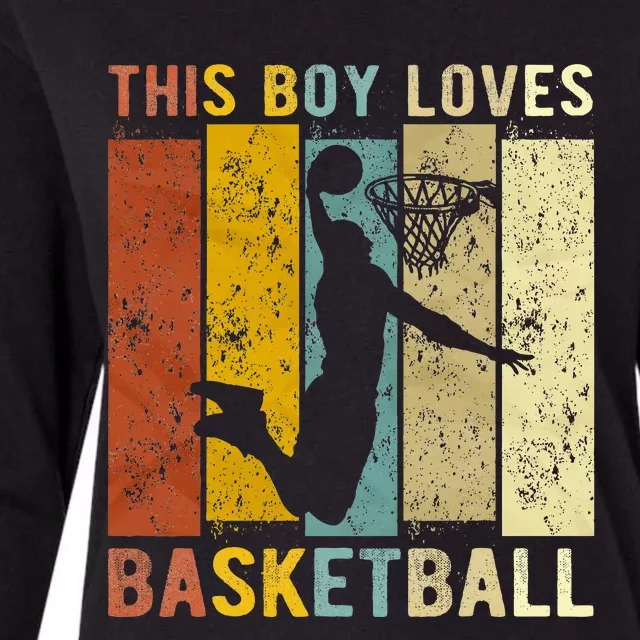 This Boy Loves Basketball Basketball Womens Cotton Relaxed Long Sleeve T-Shirt