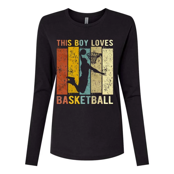 This Boy Loves Basketball Basketball Womens Cotton Relaxed Long Sleeve T-Shirt