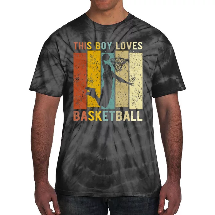 This Boy Loves Basketball Basketball Tie-Dye T-Shirt