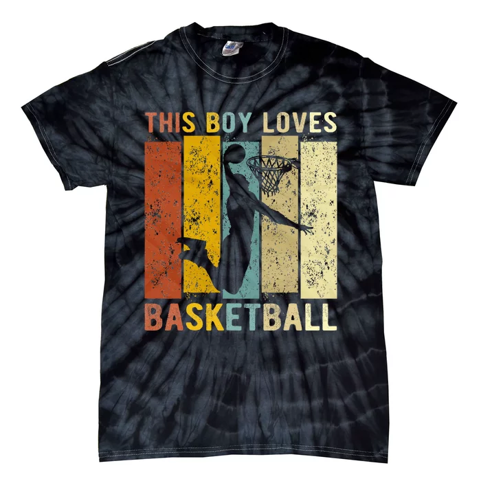 This Boy Loves Basketball Basketball Tie-Dye T-Shirt