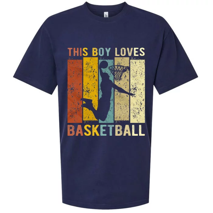 This Boy Loves Basketball Basketball Sueded Cloud Jersey T-Shirt