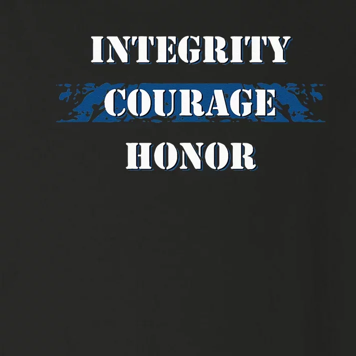 Thin Blue Line Integrity Courage Honor I Police Toddler Long Sleeve Shirt