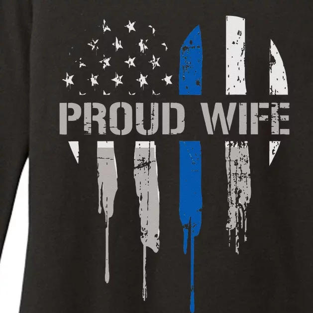 Thin Blue Line Police Police Officer Wife Gift Womens CVC Long Sleeve Shirt