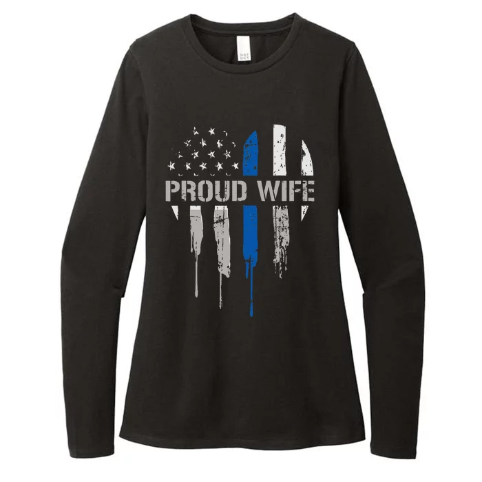 Thin Blue Line Police Police Officer Wife Gift Womens CVC Long Sleeve Shirt