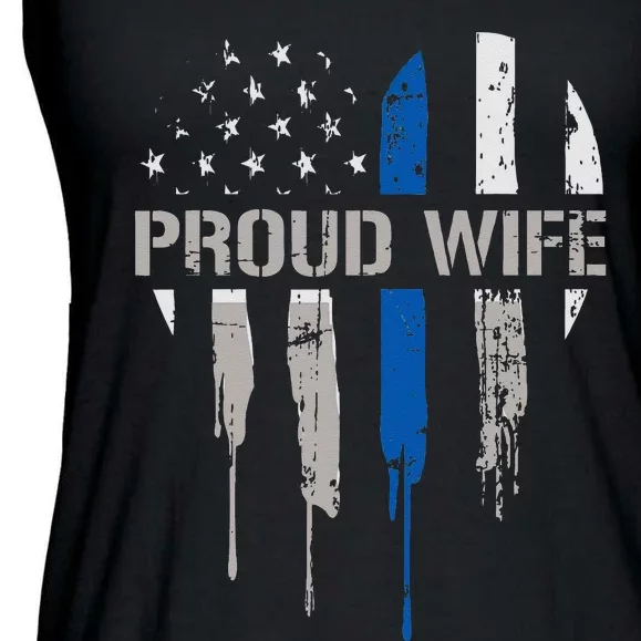 Thin Blue Line Police Police Officer Wife Gift Ladies Essential Flowy Tank