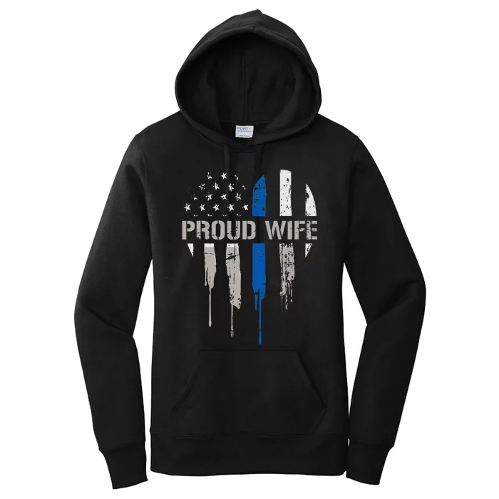 Thin Blue Line Police Police Officer Wife Gift Women's Pullover Hoodie