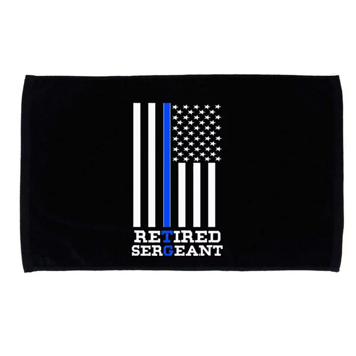 Thin Blue Line Retired Police Sergean Retirement Gift Microfiber Hand Towel