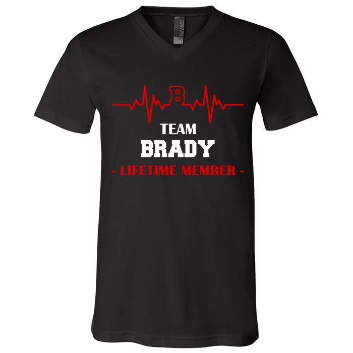 Team Brady Lifetime Member V-Neck T-Shirt