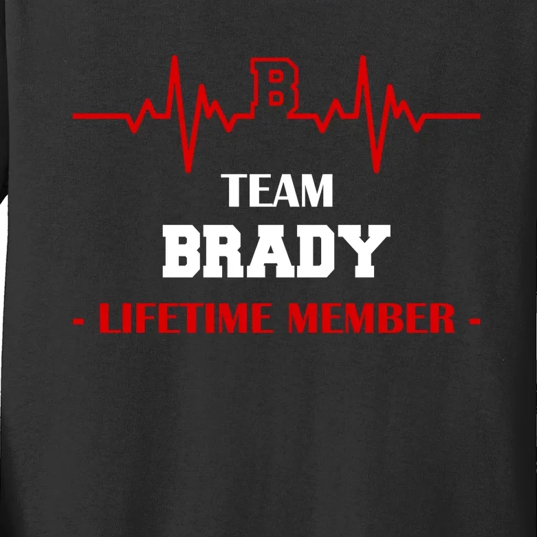 Team Brady Lifetime Member Kids Long Sleeve Shirt