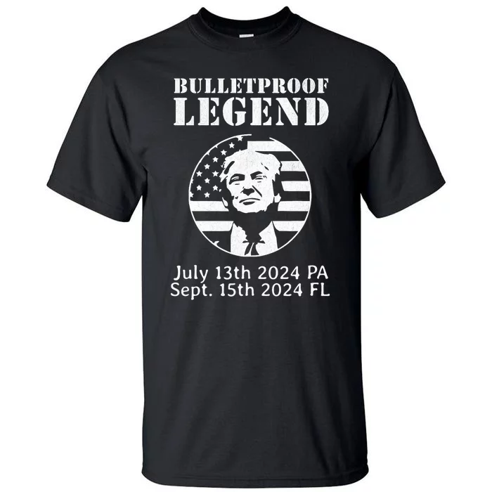 Trump Bulletproof Legend You Missed Again Twice Pa Fl Golf Tall T-Shirt