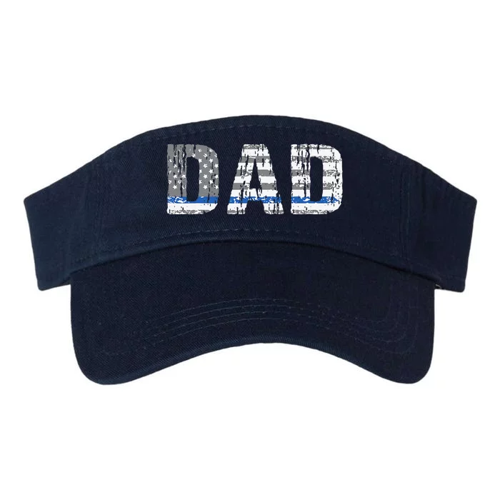 Thin Blue Line Police Dad Police Officer Supporter Father Valucap Bio-Washed Visor