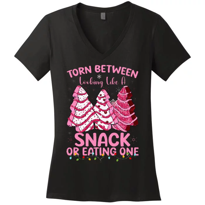 Torn Between Looking Like A Snack Or Eating One Christmas Women's V-Neck T-Shirt